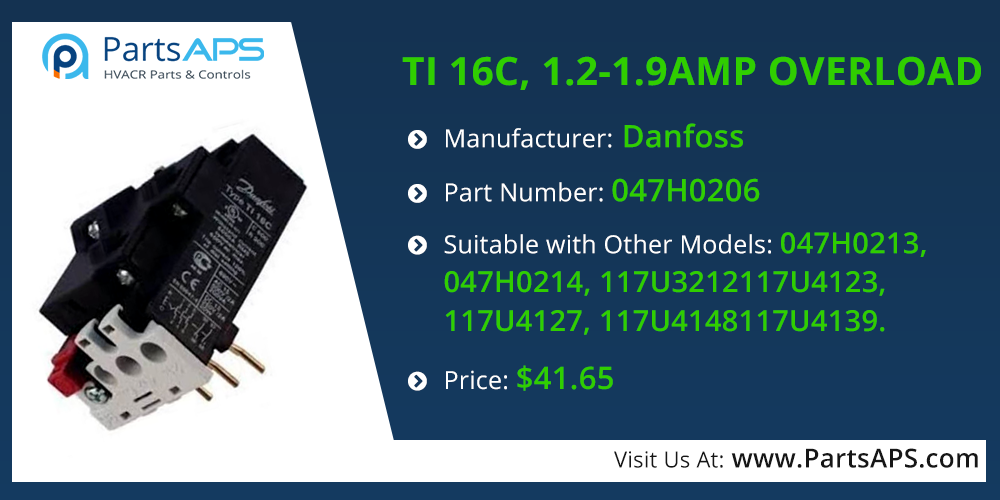 TI 16C, 1.2-1.9AMP OVERLOAD For Danfoss Part# 047H0206-Danfoss Parts: PartsAPS