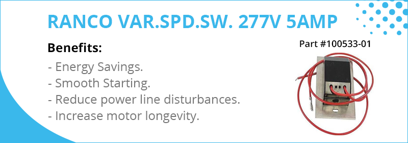 ranco var spd sw 277v 5amp for titus hvac part 100533 01