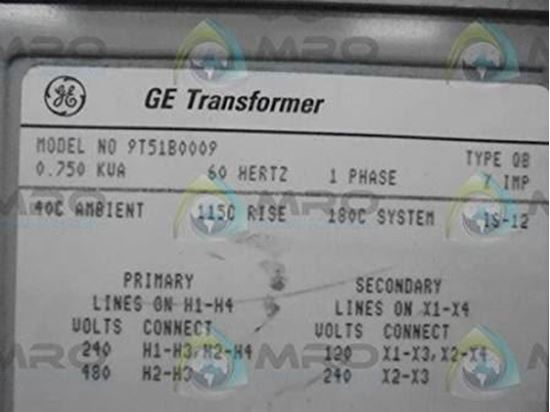 Picture of Trans.240/480 to 120/240  For General Electric Products Part# 9T51B0009