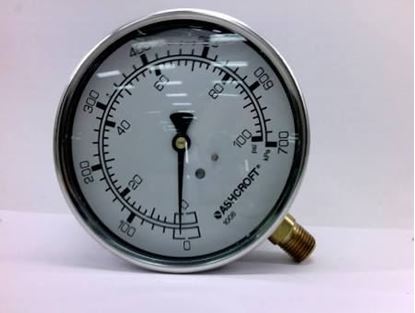 Picture of 4"0/100#LIQ.FILLED GAGE,1/4"LO For Ashcroft Part# 1001008AL02L-0/100