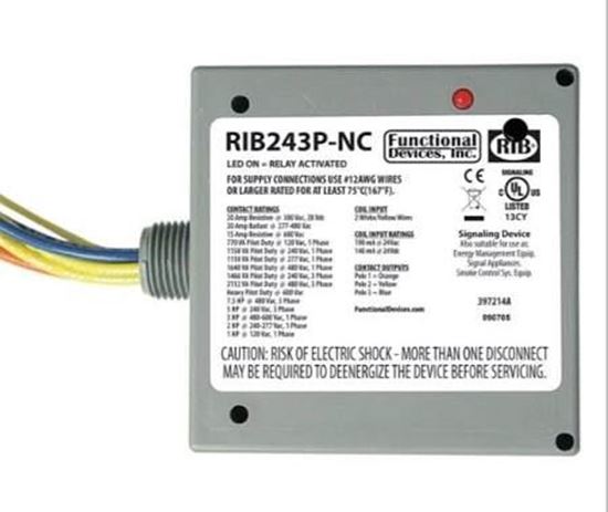 Picture of 3 POLE-1 THROW 24V NC For Functional Devices Part# RIB243P-NC