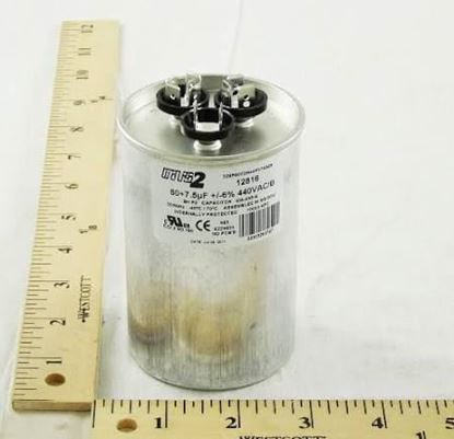 Picture of 80/7.5MFD 440V Rnd Run Cap. For MARS Part# 12816