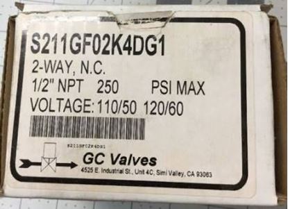 Picture of 1/2"N/C 120V, 1/250#VALVE,230F For GC Valves Part# S211GF02K4DG1