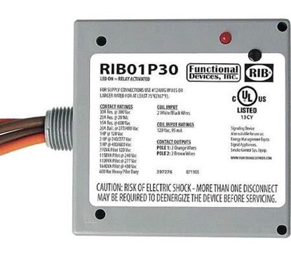 Picture of 120V 30A DPST-N/O PwrCntrlRly For Functional Devices Part# RIB01P30