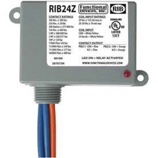 Picture of 30AMP 24VAC/DC SPST-NO/SPST-NC For Functional Devices Part# RIB24Z