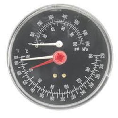 Picture of T&P GAUGE 60# 2.5"DIAL 1/4"BCK For Weil McLain Part# 510-218-099
