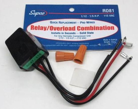 Picture of 1/12-1/5HP 115V QC OverloadRly For Supco Part# RO81