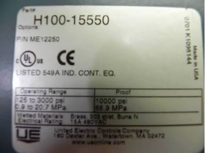 Picture of 20/200# PressSw 12-26#Deadband For United Electric Part# H100-15623
