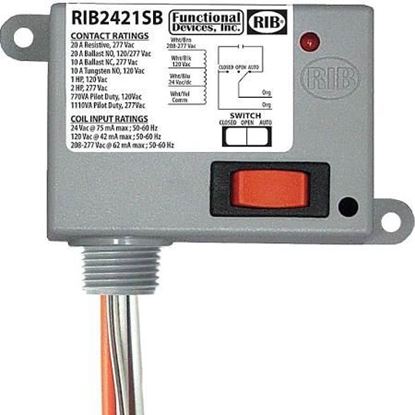 Picture of 24VAC/DC, 120-277VAC 20A SPDT For Functional Devices Part# RIB2421SB