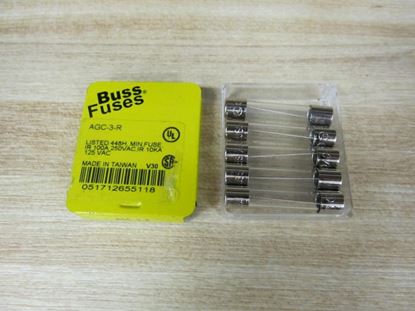 Picture of Fastactingglassfuse3Amp 5Pack for Bussmann Fuse Part# AGC-3-R