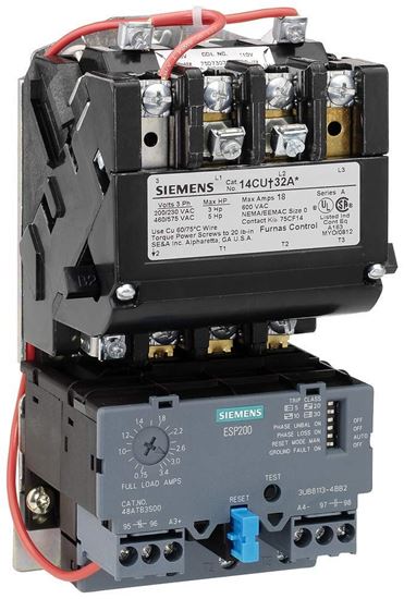 Picture of 120V,3-12Amp,3P,3Ph,Mtr Startr for Siemens Industrial Controls Part# 14CUC32AF