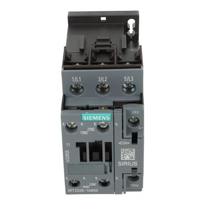 Picture of 24V 25Amp 3P Contactor 1No/Nc for Siemens Industrial Controls Part# 3RT2026-1AB00