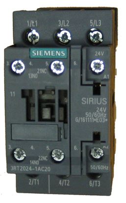 Picture of 24Vac 12Amp Contactor for Siemens Industrial Controls Part# 3RT2024-1AC20