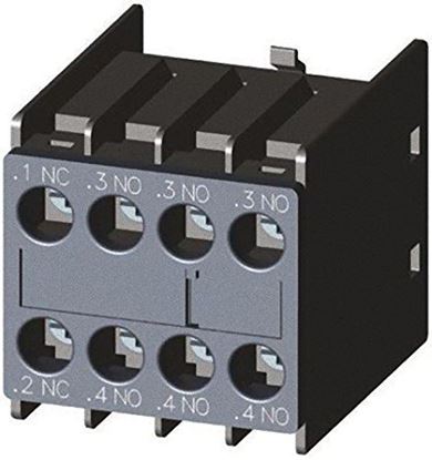 Picture of 4Pole 10Amp 690Vac Contact Blk for Siemens Industrial Controls Part# 3RH2911-1HA31