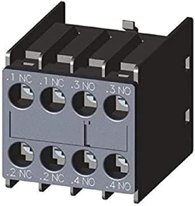 Picture of Aux Contact Block,2No & 2Nc  for Siemens Industrial Controls Part# 3RH2911-1HA22