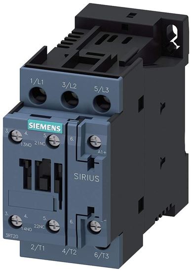 Picture of Cntctr 32A 24Vdc 1No/1Nc Scrw for Siemens Industrial Controls Part# 3RT2027-1BB40