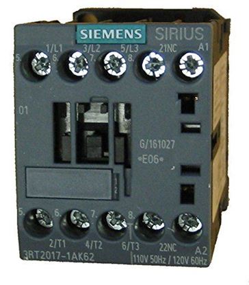 Picture of 12A Contactor 120V/60Hz for Siemens Industrial Controls Part# 3RT2017-1AK62
