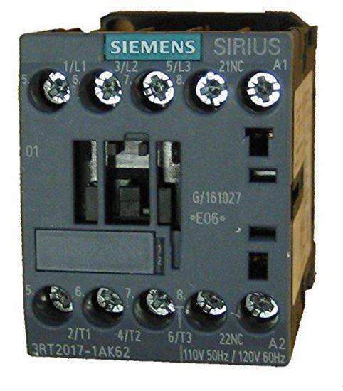 Picture of 12A Contactor 120V/60Hz for Siemens Industrial Controls Part# 3RT2017-1AK62