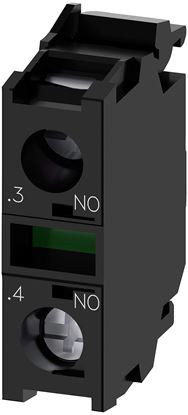 Picture of 1 N/O Contact Block for Siemens Industrial Controls Part# 3SU1400-1AA10-1BA0