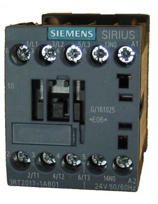 Picture of 24V 12Amp Iec Contactor for Siemens Industrial Controls Part# 3RT2017-1AB01