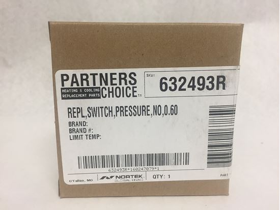 Picture of 0.60"Wc Spst Pressure Switch for Nordyne Part# 632493R