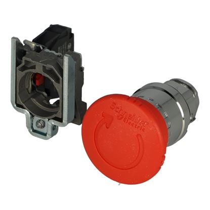 Picture of Red Emergency Stop Switch 1Nc for Schneider Electric (Square D) Part# XB4BS8442