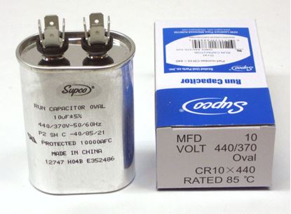 Picture of 10Mfd 440V Oval Run Capacitor for Supco Part# CR10X440