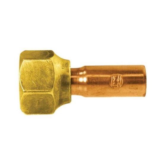 Picture of Rheem Brass Straight Fitting - Internal Flare To Tube Extension Solder Part# 82-A15726