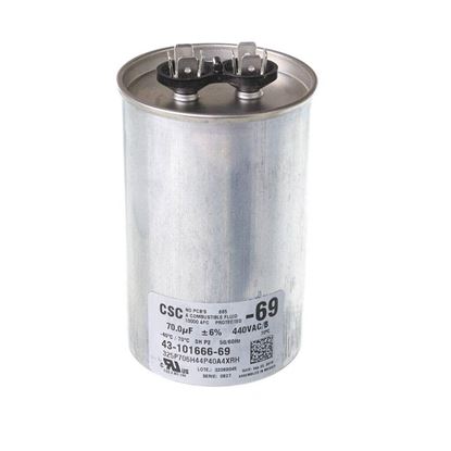Picture of Rheem Pro Capacitor 70/440 Single Part# 43-101666-69
