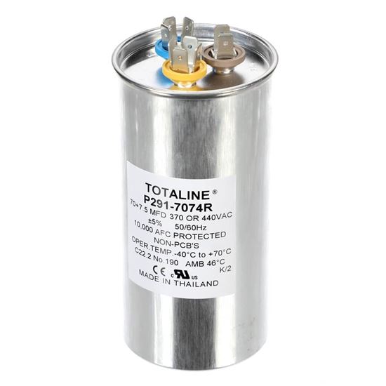 Picture of Carrier Run Cap Rnd 440V 70/7.5 Mfd Part# P291-7074R
