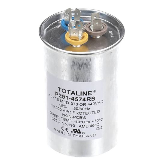 Picture of Carrier 45/7.5Mfd 440V Rnd Run Capac Part# P291-4574RS