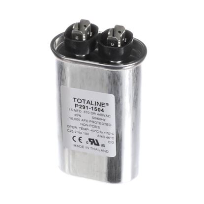 Picture of Carrier 440V Single Oval Run Capacitor, 15 Mfd Part# P291-1504