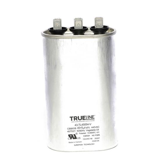 Picture of Rheem Capacitor - 45/5/440 Dual Oval Part# 43-TL45054-V