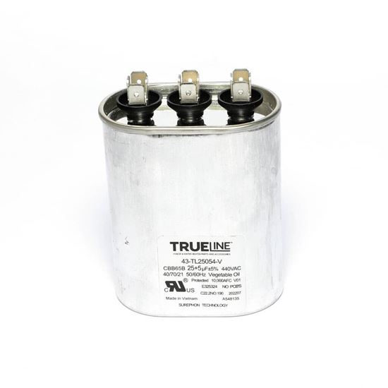 Picture of Rheem Capacitor - 25/5/440 Dual Oval Part# 43-TL25054-V