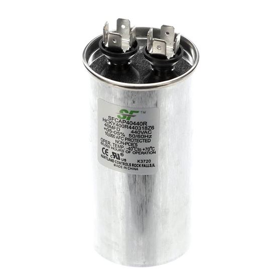 Picture of Trane 40Mfd 440V Run Cap W/resis Rnd Part# SFCAP40440R