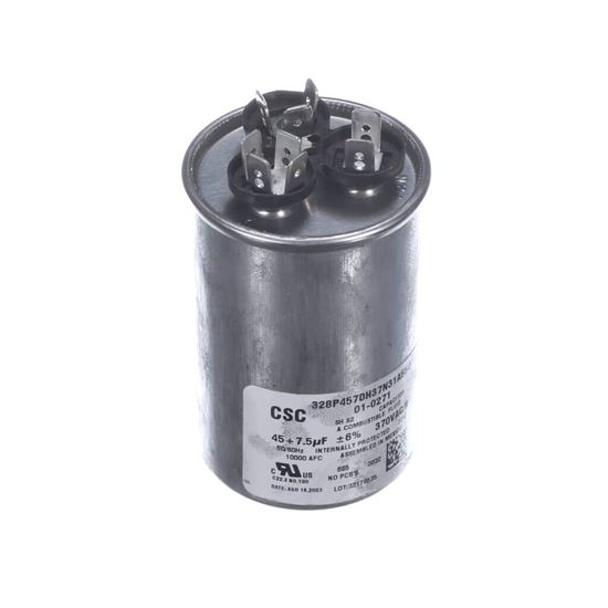 Picture of Nortek Run Cap, Dual Round,370v,7.5+45uf Part# 01-0271