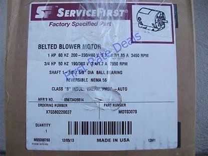 Picture of 1HP 200-230/460V 3450RPM Motor For Trane Part# MOT3078