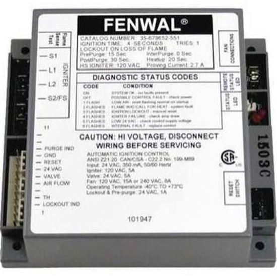 Picture of SINGLE TRY, LOCKOUT/FLAME LOSS For Fenwal Part# 35-679652-551