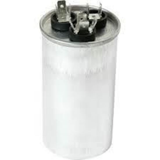 Picture of 55/5MFD 440V Rnd Run Capacitor For Trane Part# CPT0670