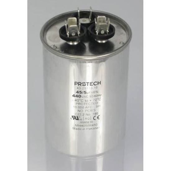 Picture of 50/10MFD 370V Dual Round Capac For Rheem-Ruud Part# 43-25133-27