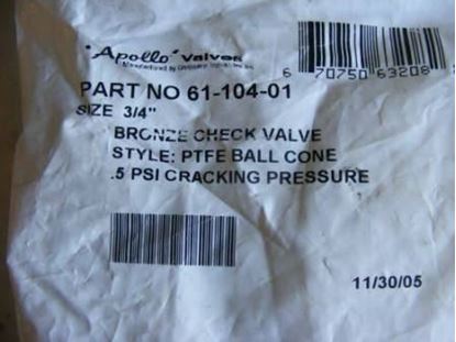 Picture of 3/4" BRZ BALL CONE CHECK VLV For Conbraco Industries Part# 61-104-01