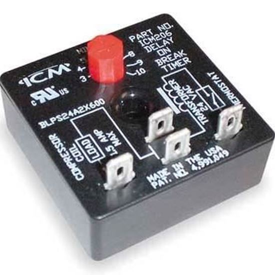 Picture of RELAY,DELAY ON BREAK 10minADJ. For ICM Controls Part# ICM206