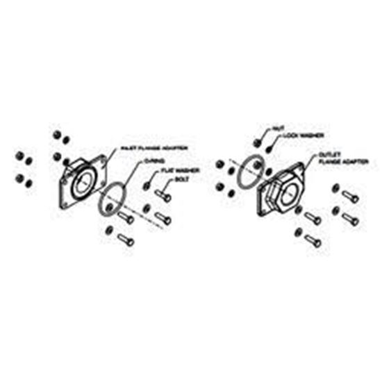 Picture of INLET/OUTLET Adpt/HdwKit 3" For ASCO Part# 296659-010