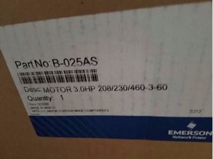 Picture of 3 HP 208/230/460V 3ph MOTOR For Liebert Part# B-025AS