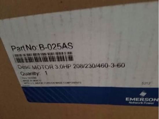 Picture of 3 HP 208/230/460V 3ph MOTOR For Liebert Part# B-025AS