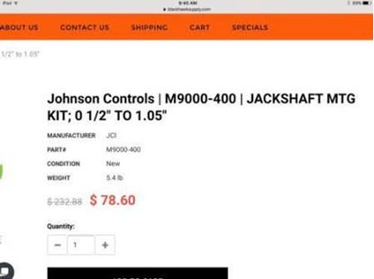 Picture of Jackshaft Mounting Kit For Johnson Controls Part# M9000-400