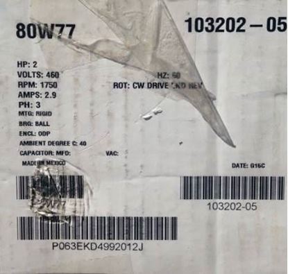 Picture of 460V 2HP MOTOR For Lennox Part# 80W77