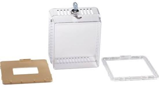 Picture of PLASTIC STAT GUARD,W/BASE&RING For Johnson Controls Part# GRD10A-608