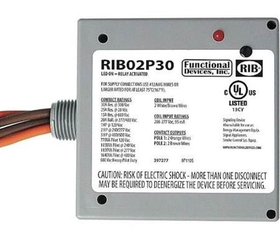 Picture of DPST 30A Power Control Relay For Functional Devices Part# RIB02P30