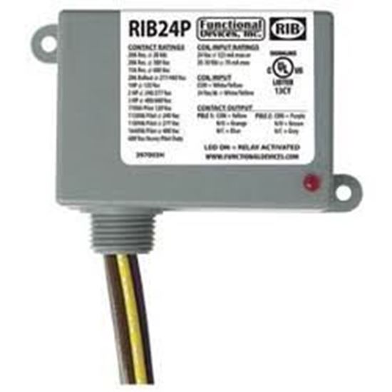 Picture of 24VAC/DC 20A DPDT Encl. Relay For Functional Devices Part# RIB24P